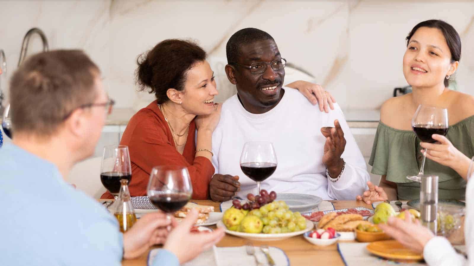 Couple with friends