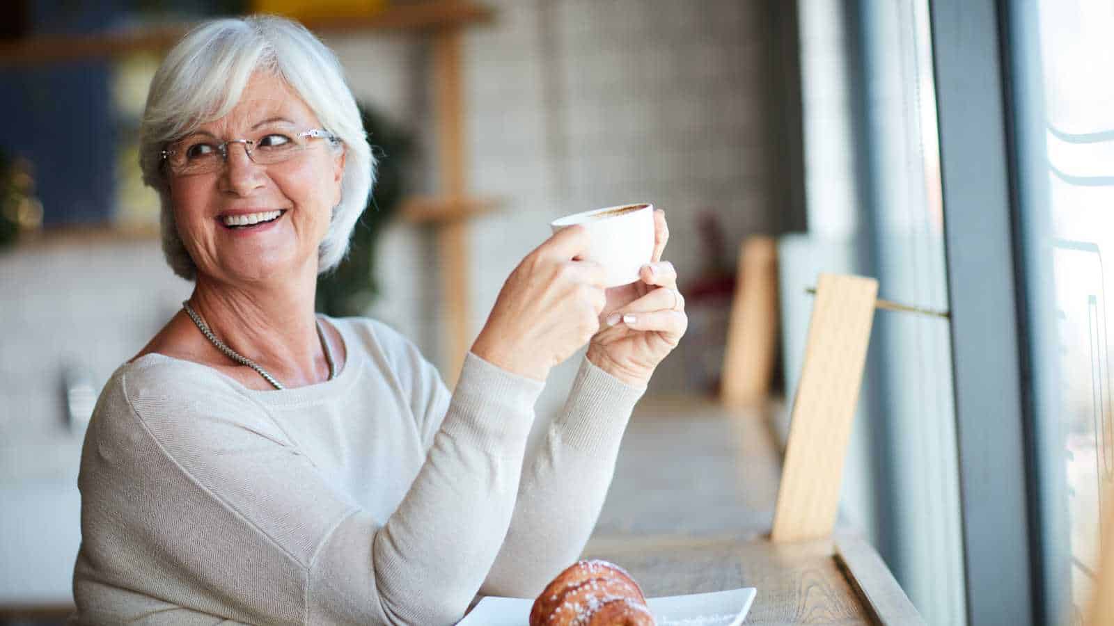 Old woman enjoying some alone time