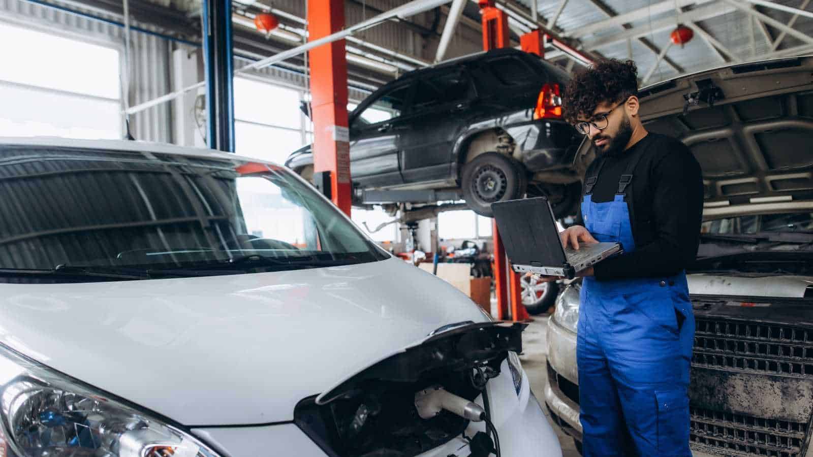 EV in repair shop
