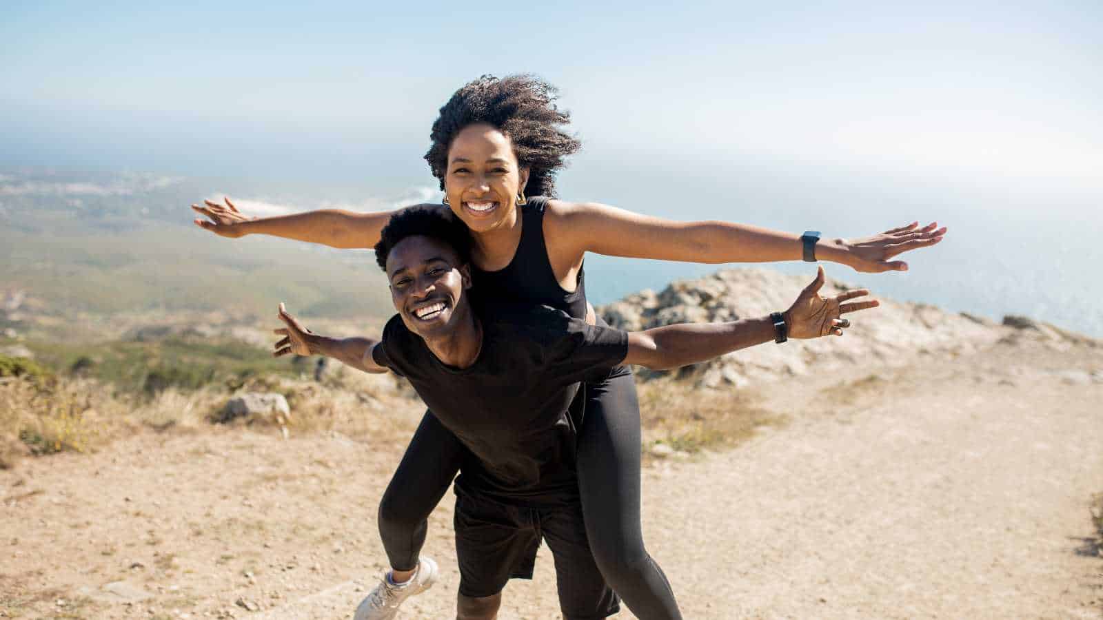 Couple having fun together