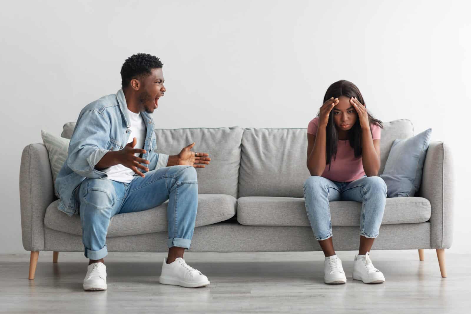 man dump stressing on partner