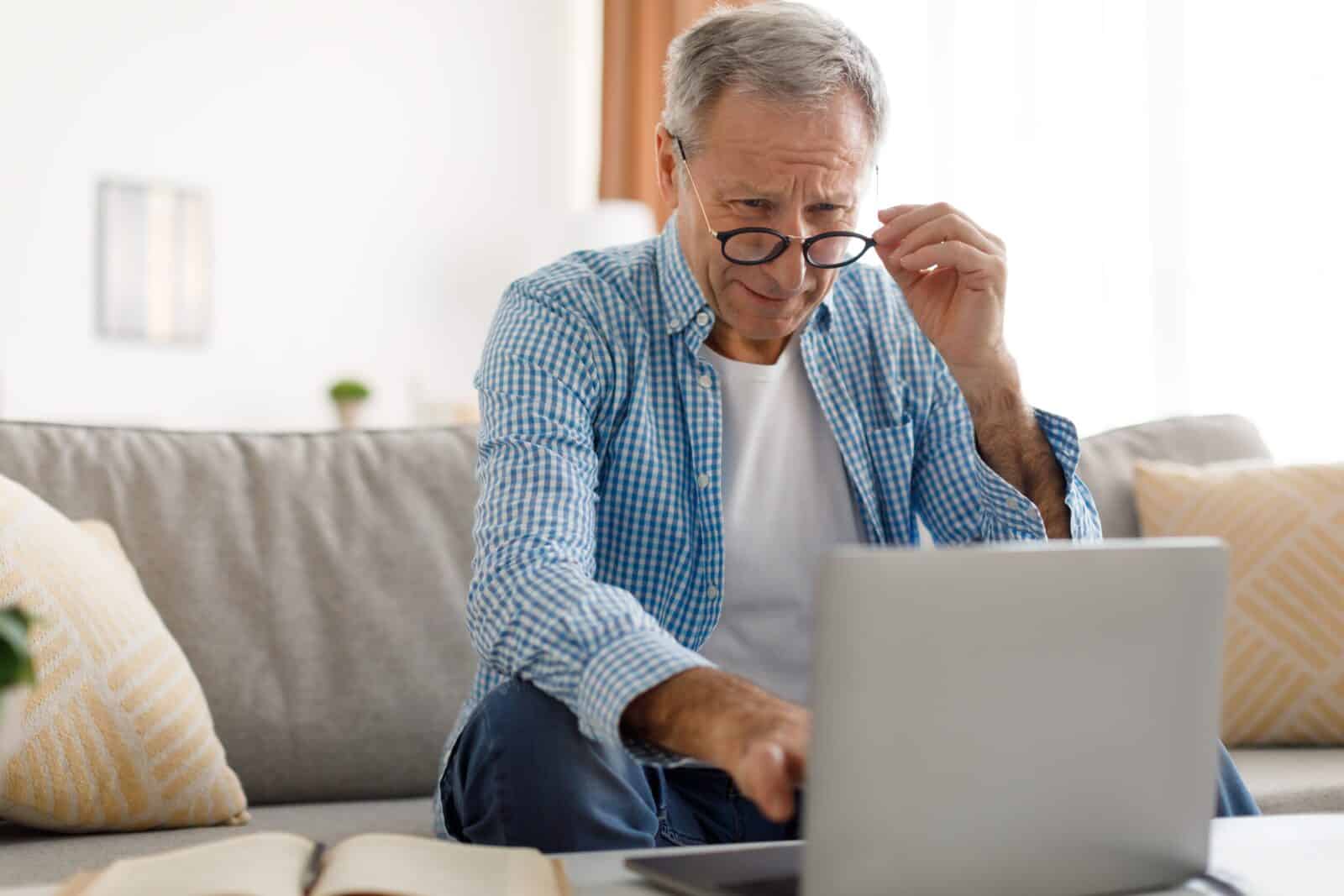 Man struggling with Macular degeneration