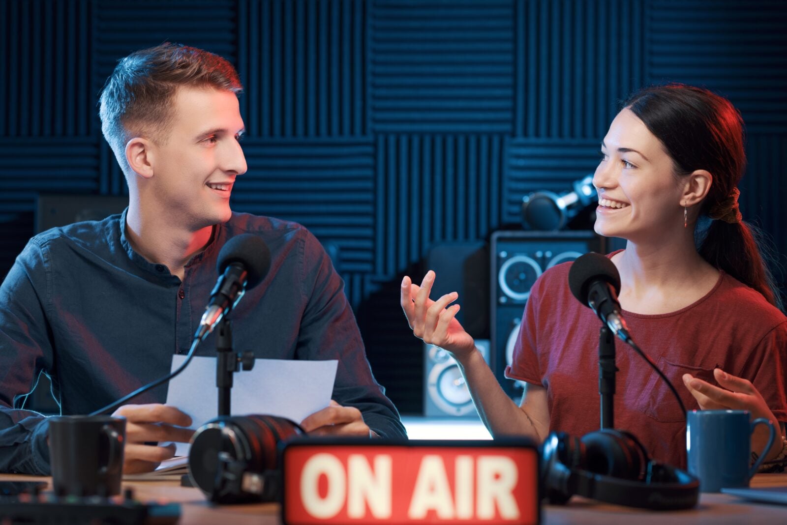 The radio filled the room