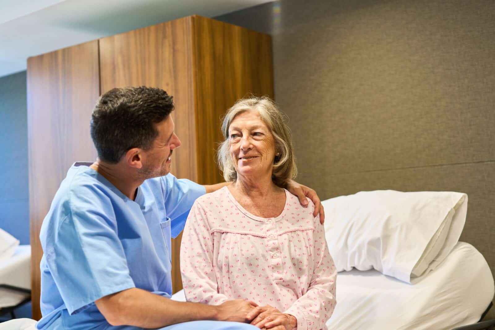elderly woman receiving healthcare