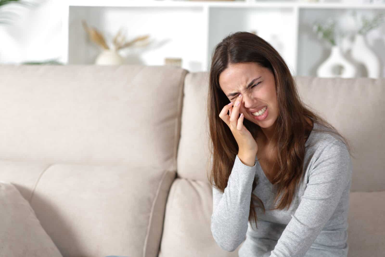 Woman with an eye infection