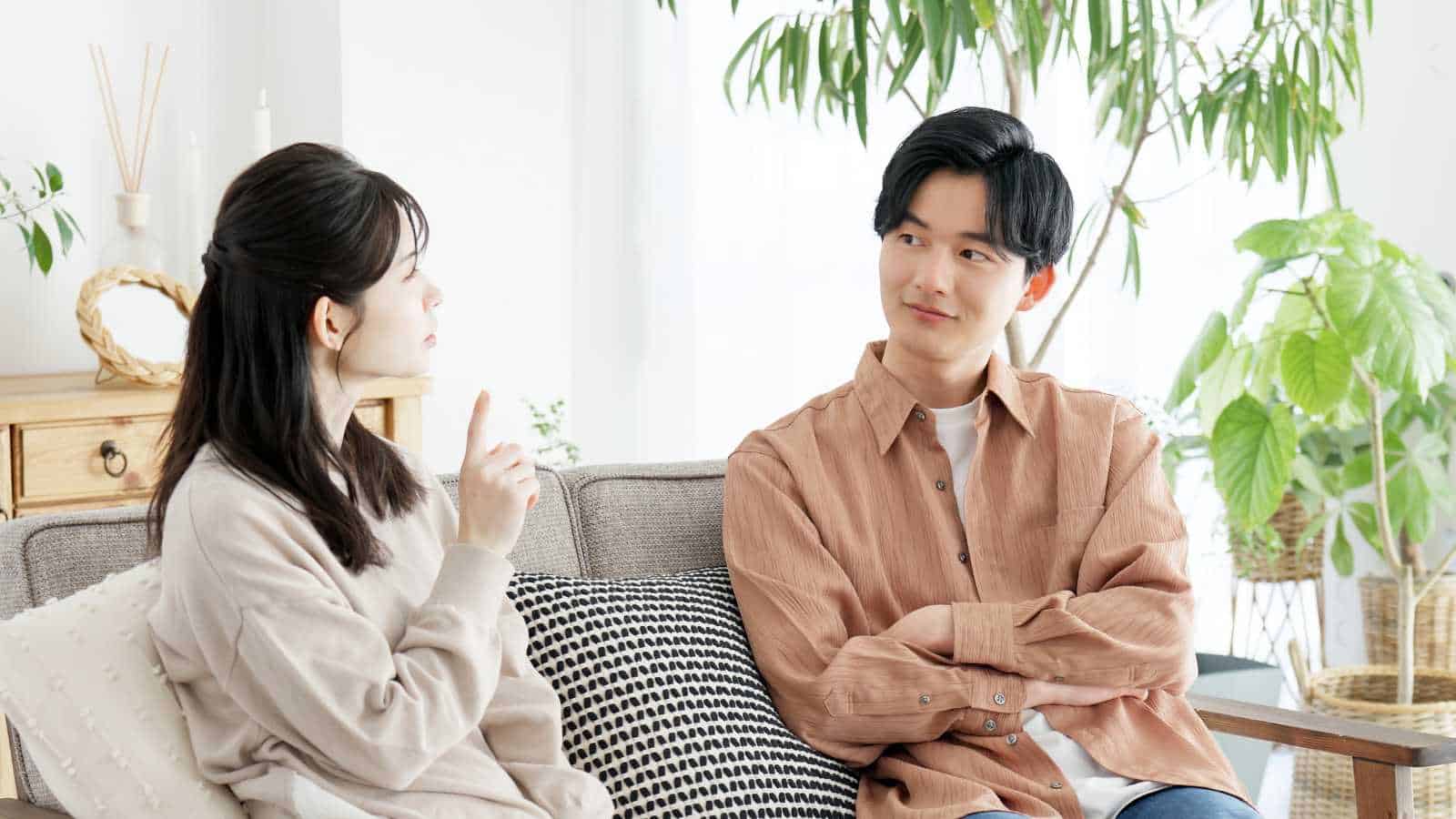 man listening to partner