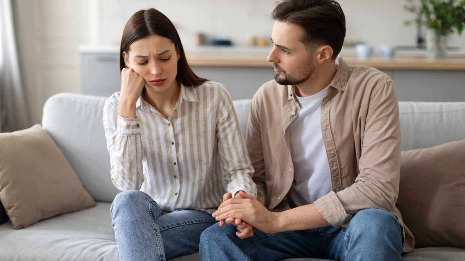 man reassuring his partner