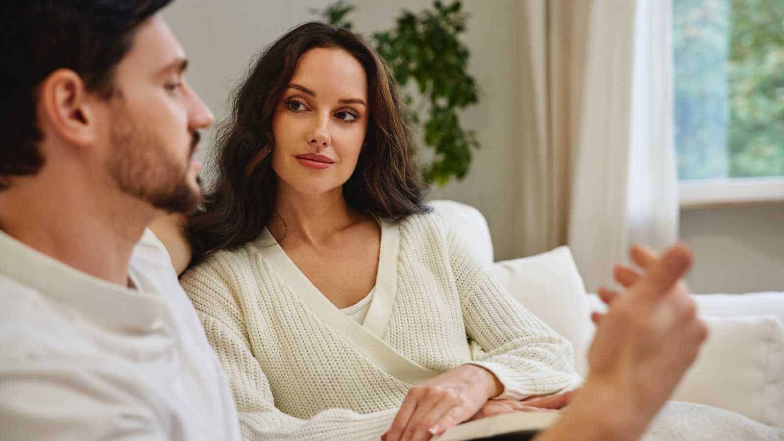 couple in deep conversation