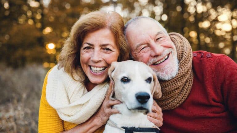 Seniors with a dog