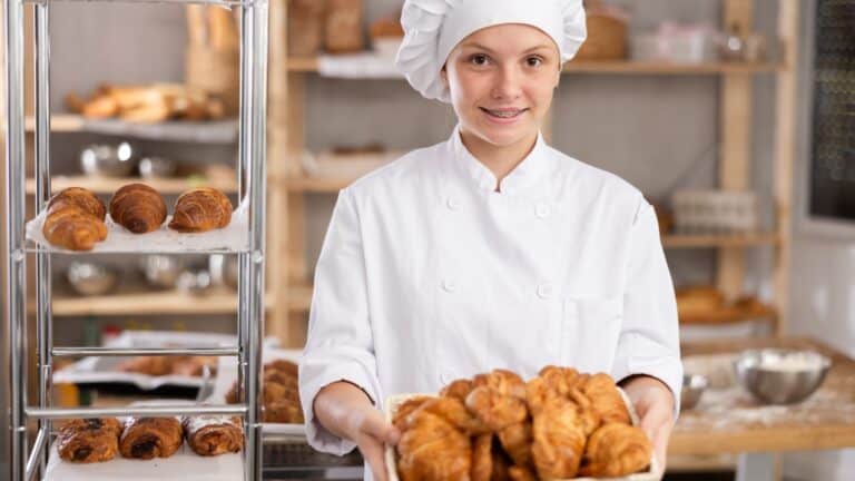 Girl baking.