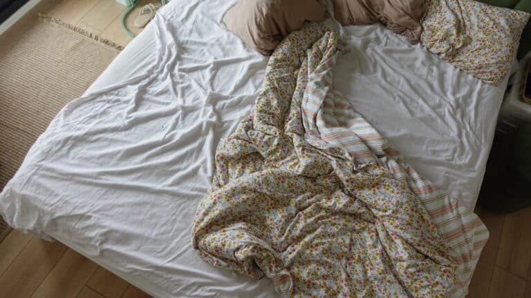 messy unmade bed