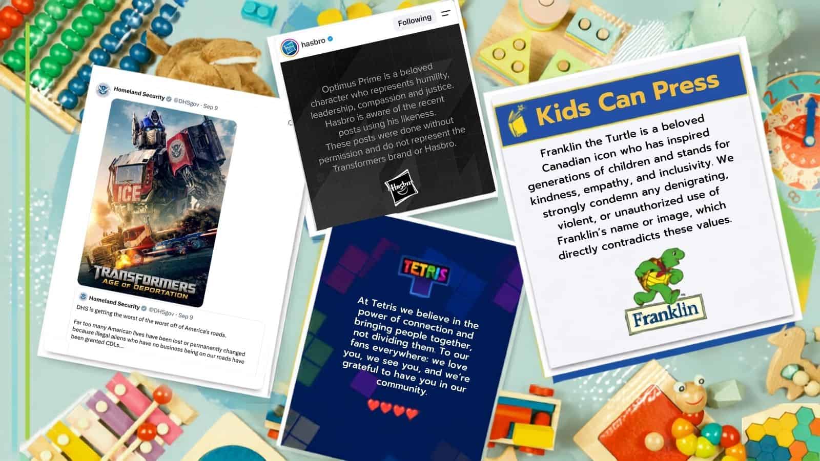 Trump Regime Keeps Stealing Kids Entertainment for ICE Ad Campaign. Companies are Clapping Back.